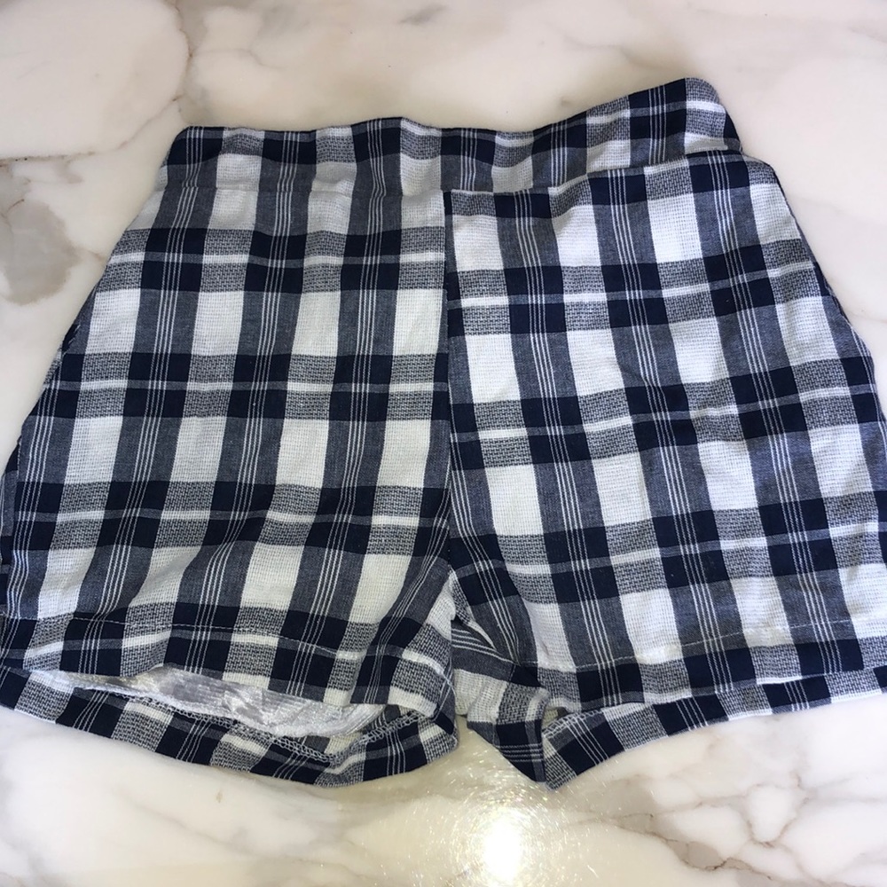 Plaid woven shorts